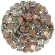 Czech 2-hole Cabochon beads 6mm Crystal Underlit Fairy Dust